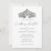 秋バーンウェディングレセプションRSVP招待状 招待状 (正面)