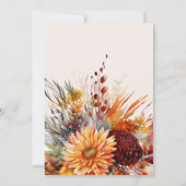 秋バーンドオレンジウォーターカラーパンパスグラスブライダル 招待状 (裏面)