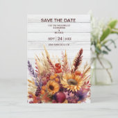 秋バーンドオレンジウォーターカラーパンパスグラス結婚ズ セーブザデート (スタンド正面)