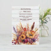 秋バーンドオレンジウォーターカラーパンパスグラス結婚ズ 招待状 (スタンド正面)