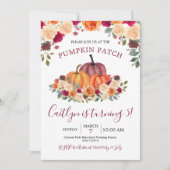 秋バーンドオレンジカボチャパッチ5th誕生日 招待状 (正面)