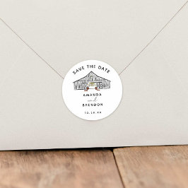 秋バーンパンプキンス日付を保存 ラウンドシール