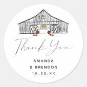 秋バーンパンプキンス結婚ズサンキュー ラウンドシール (正面)