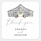 秋バーンパンプキンス結婚新改造四角ステッカー スクエアシール (正面)