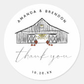 秋バーンパンプキンズサンキュー結婚ズ ラウンドシール (正面)