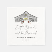 秋バーンパンプキ結婚ンス引用文ペーパーナプキン スタンダードカクテルナプキン (正面)