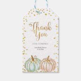 秋パステルパンプキンジェンダーリビールサンキューラベル ギフトタグ