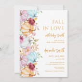 秋パステルパンプキンス秋インラブベビーシャワー 招待状 (正面)