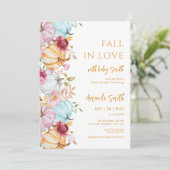 秋パステルパンプキンス秋インラブベビーシャワー 招待状 (スタンド正面)