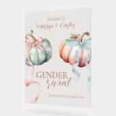 秋パステルパンプキンズアンドボーズウェルカムサイン アクリルサイン (傾斜)