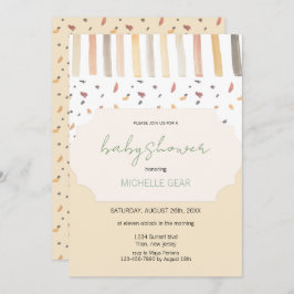 秋パステルモダンカラーズパターン 招待状