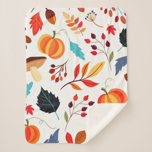 秋パターンシェルパブランケット シェルパブランケット (正面)