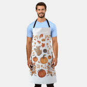 秋パターンデザイン エプロン (着用した状態)