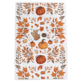 秋パターンデザイン ミディアムペーパーバッグ (裏面)