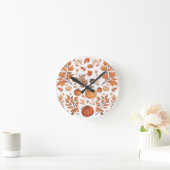 秋パターンデザイン ラウンド壁時計 (ホーム)