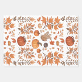 秋パターンデザイン ラッピングペーパーシート (正面2)