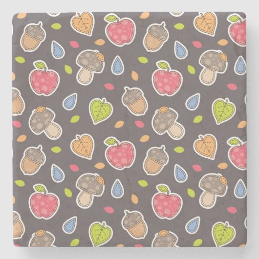 秋パターン ストーンコースター (正面)