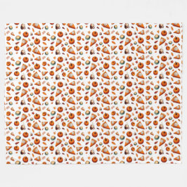 秋パターン フリースブランケット