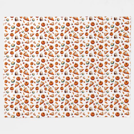 秋パターン フリースブランケット (正面(横))