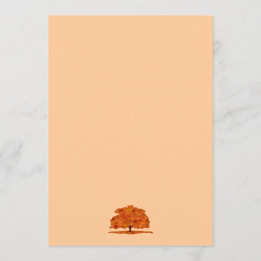 秋パッチの木(野菜)の感謝祭の夕食メニュー メニュー (裏面)