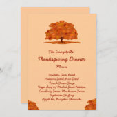 秋パッチの木(野菜)の感謝祭の夕食メニュー メニュー (正面/裏面)