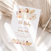 秋パンパスグラスパンプキンベビーシャワー 招待状