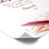 秋パンパスグラスボホブライダルシャワーミモサバー ポスター (角)