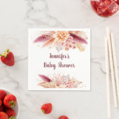 秋パンパスグラスボホベイビーシャワー スタンダードカクテルナプキン (インサイチュ)