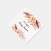 秋パンパスグラスボホベイビーシャワー スタンダードカクテルナプキン (角)