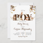 秋パンプキンウッドランドボーイベビーシャワー招待状 招待状 (正面)