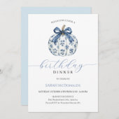 秋パンプキンウーマン誕生日ディナー招待状 招待状 (正面/裏面)