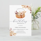 秋パンプキンウーマン誕生日ブランチ招待状 招待状 (スタンド正面)