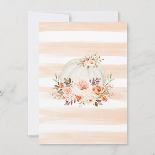 秋パンプキンエレガントフローラドライブバイブライダルシャワー 招待状 (裏面)