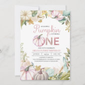 秋パンプキンオータムファースト誕生日招待状ガール 招待状 (正面)
