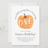 秋パンプキンオータムファースト誕生日招待状 招待状 (正面)