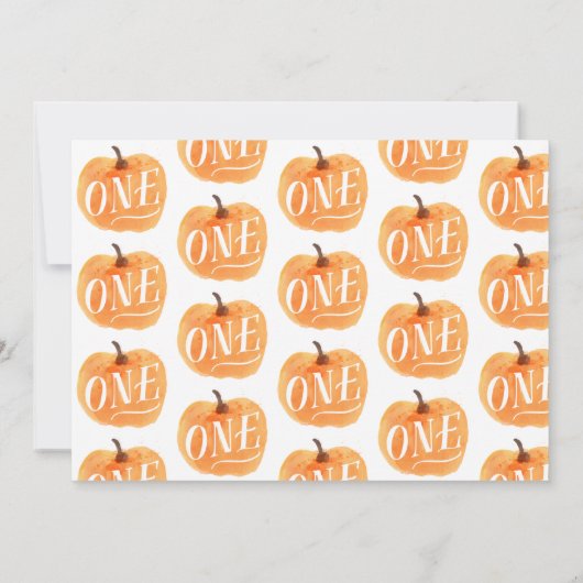 秋パンプキンオータムファースト誕生日招待状 招待状 (裏面)