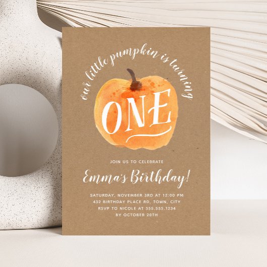 秋パンプキンオータムファースト誕生日招待状 招待状
