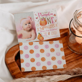 秋パンプキンオータムファースト誕生日招待状 招待状