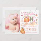 秋パンプキンオータムファースト誕生日招待状 招待状 (正面)