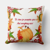秋パンプキンオータムベリーデカラフルエプル葉ズ クッション (正面)