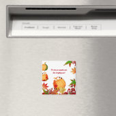 秋パンプキンオータムベリーデカラフルエプル葉ズ マグネット (インサイチュ (食洗機))