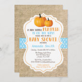 秋パンプキンガールベビーシャワー招待状カード 招待状 (正面/裏面)