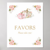 秋パンプキンガール誕生日ウィズサイン ポスター (正面)