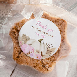 秋パンプキンガール誕生日クラシックラウンドステッカー ラウンドシール