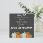 秋パンプキングレー背景パーティの招待状 招待状 (スタンド正面)