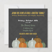 秋パンプキングレー背景パーティの招待状 招待状 (裏面)