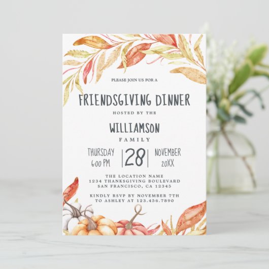 秋パンプキンゴールデンフリージングスギングディナー 招待状 (スタンド正面)