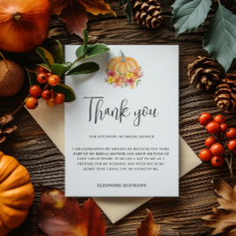 秋パンプキンサンキューブライダルシャワーカード サンキューカード