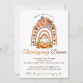 秋パンプキンサンクスギビングディナーパーティー 招待状 (正面)