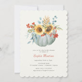 秋パンプキンサンフラワーカントリーブライダルシャワー 招待状 (正面)